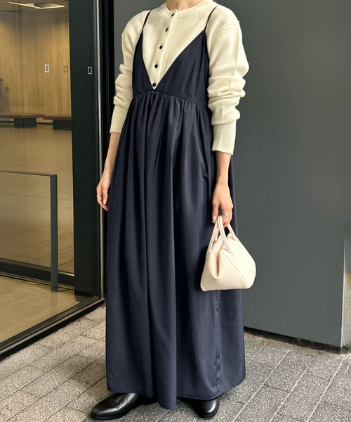 WEB限定/追加3》タフタギャザーキャミワンピース（ワンピース