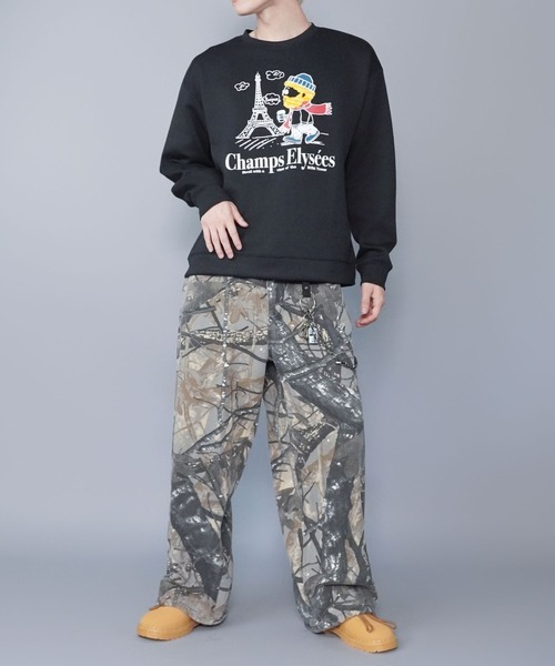 SPINNS（スピンズ）の「ひげおじさんスウェット/パリ/立体刺繍デザイン/さらもち素材（スウェット・メンズ・ブラック/ホワイト・ONESIZE）」の5枚目の写真