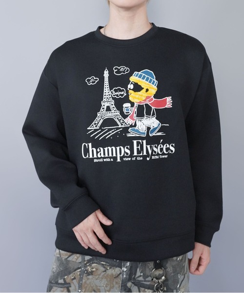 SPINNS（スピンズ）の「ひげおじさんスウェット/パリ/立体刺繍デザイン/さらもち素材（スウェット・メンズ・ブラック/ホワイト・ONESIZE）」の10枚目の写真