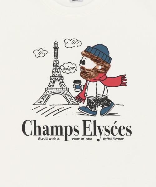 SPINNS（スピンズ）の「ひげおじさんスウェット/パリ/立体刺繍デザイン/さらもち素材（スウェット・メンズ・ブラック/ホワイト・ONESIZE）」の16枚目の写真