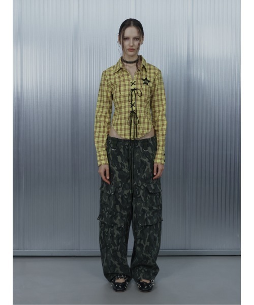 SETUPEXE(セットアップイーエックスイー)の「A'GEM/9 × .kom 『SETUPEXE/セットアップイーエックスイー』 CROSS MULTI CARGO PANTS/アイレットデザイン カーゴパンツ(カーゴパンツ・レディース・カモフラージュ/ブラック・FREE)」の22枚目の写真
