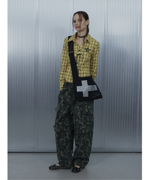 SETUPEXE(セットアップイーエックスイー)の「A'GEM/9 × .kom 『SETUPEXE/セットアップイーエックスイー』 CROSS MULTI CARGO PANTS/アイレットデザイン カーゴパンツ(カーゴパンツ・レディース・カモフラージュ/ブラック・FREE)」の20枚目の写真