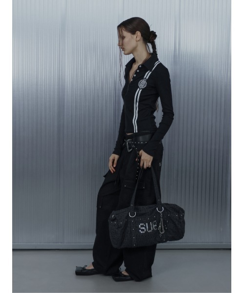 SETUPEXE(セットアップイーエックスイー)の「A'GEM/9 × .kom 『SETUPEXE/セットアップイーエックスイー』 CROSS MULTI CARGO PANTS/アイレットデザイン カーゴパンツ(カーゴパンツ・レディース・カモフラージュ/ブラック・FREE)」の7枚目の写真