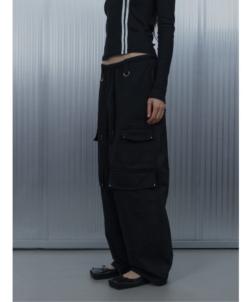 SETUPEXE(セットアップイーエックスイー)の「A'GEM/9 × .kom 『SETUPEXE/セットアップイーエックスイー』 CROSS MULTI CARGO PANTS/アイレットデザイン カーゴパンツ(カーゴパンツ・レディース・カモフラージュ/ブラック・FREE)」の15枚目の写真