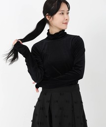 STRAWBERRY-FIELDS | シアーベロア_シアーベロアハイネックプルオーバー(Tシャツ/カットソー)