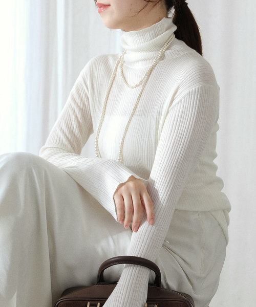 セール】【洗える】ウォッシャブルタートルニットプルオーバー（ニット
