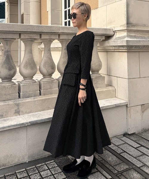 JENNE（ジェンヌ）の「ジャカードポケットワンピース（ワンピース・レディース・クリーム/ブラック・LARGE/MEDIUM/SMALL）」の19枚目の写真