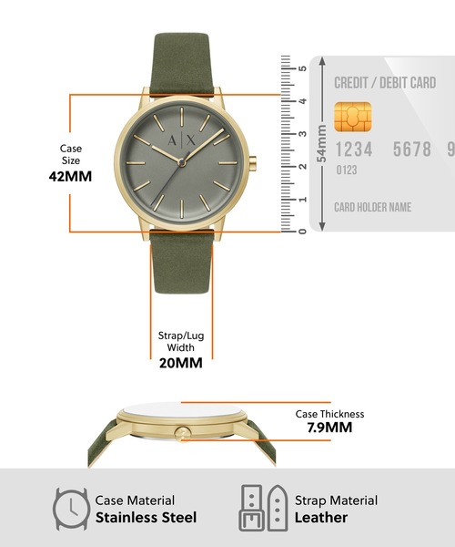 ARMANI EXCHANGE(アルマーニエクスチェンジ)の「アルマーニ・エクスチェンジ 腕時計 メンズ アナログ ファブリック AX2765(アナログ腕時計・メンズ・グリーン・FREE)」の5枚目の写真