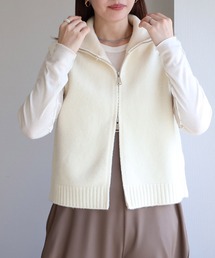 sin.ca（シンカ）の「スタンドカラーダブルジップニットベスト（ベスト）」