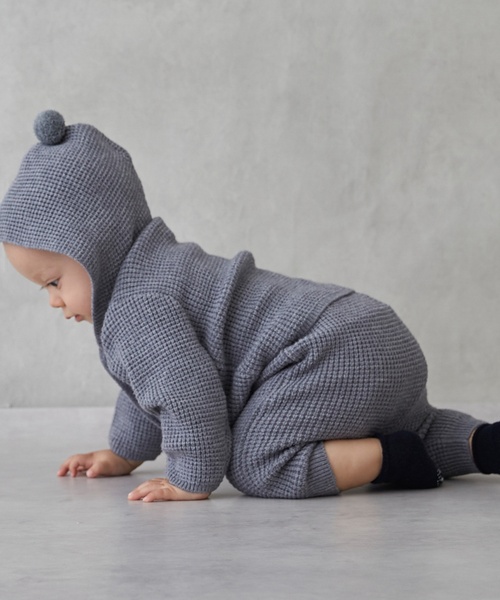 petit main(プティマイン)の「ニットパンツ<セットアップ対応>(その他ベビーウェア・キッズ・グレー/アイボリー・80cm/70cm)」の2枚目の写真