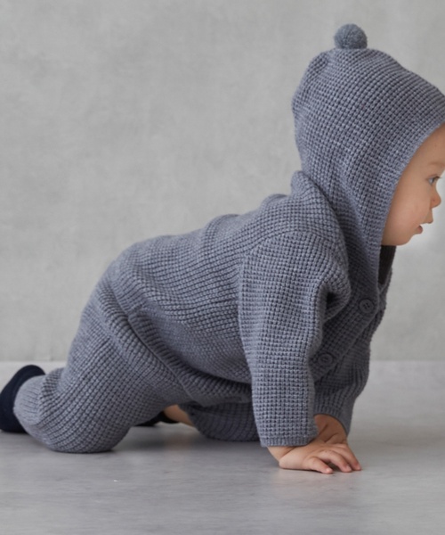 petit main(プティマイン)の「ニットパンツ<セットアップ対応>(その他ベビーウェア・キッズ・グレー/アイボリー・80cm/70cm)」の3枚目の写真