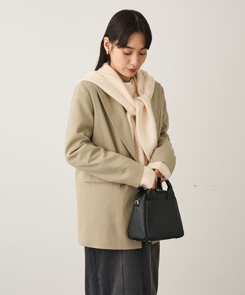 CRAFT STANDARD BOUTIQUE（クラフトスタンダードブティック）の「ウールライクオーバーサイズジャケット◆（テーラードジャケット・レディース・ブラック/ライトカーキ/ブラウン・FREE）」の5枚目の写真