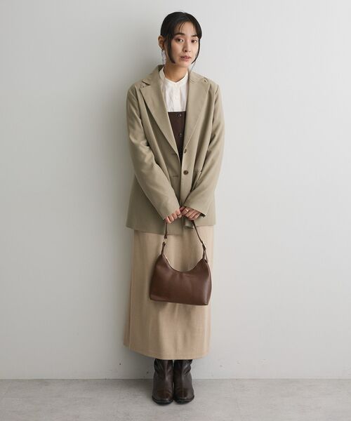 CRAFT STANDARD BOUTIQUE（クラフトスタンダードブティック）の「ウールライクオーバーサイズジャケット◆（テーラードジャケット・レディース・ブラック/ライトカーキ/ブラウン・FREE）」の12枚目の写真