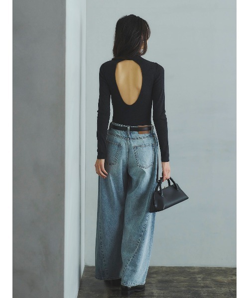 anuans（アニュアンス）の「バックオープンニットボディスーツ（ニット/セーター・レディース・ブラウン/グレー・FREE）」の9枚目の写真