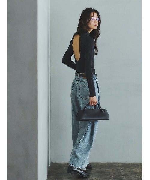 anuans（アニュアンス）の「バックオープンニットボディスーツ（ニット/セーター・レディース・ブラウン/グレー・FREE）」の8枚目の写真