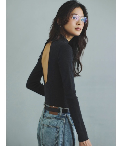 anuans（アニュアンス）の「バックオープンニットボディスーツ（ニット/セーター・レディース・ブラウン/グレー・FREE）」の14枚目の写真