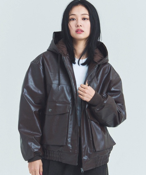 JACKROSE（ジャックローズ）の「JE-ビンテージPU　A-2タイプ パーカー（その他アウター・メンズ・ブラック/ブラウン・M/L）」の17枚目の写真