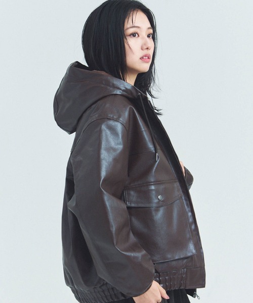 JACKROSE（ジャックローズ）の「JE-ビンテージPU　A-2タイプ パーカー（その他アウター・メンズ・ブラック/ブラウン・M/L）」の15枚目の写真