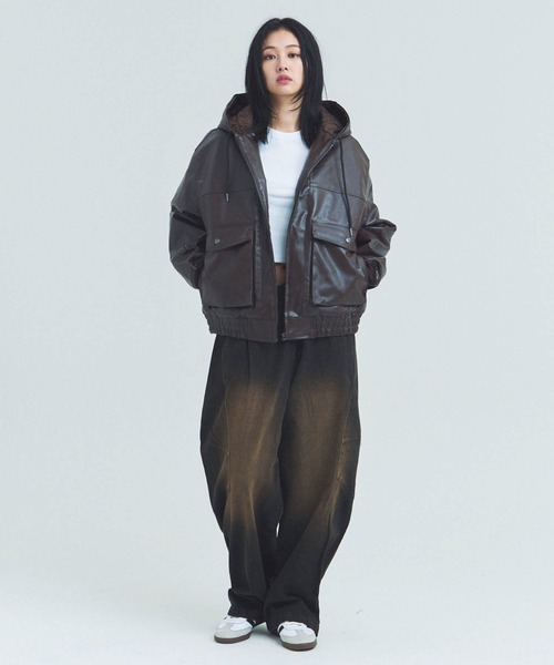 JACKROSE（ジャックローズ）の「JE-ビンテージPU　A-2タイプ パーカー（その他アウター・メンズ・ブラック/ブラウン・M/L）」の11枚目の写真