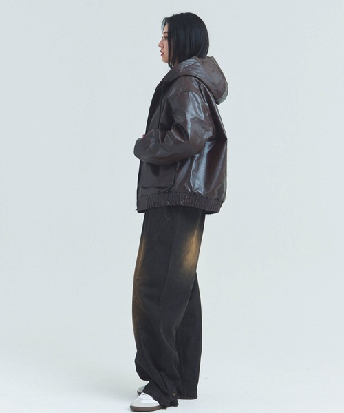 JACKROSE（ジャックローズ）の「JE-ビンテージPU　A-2タイプ パーカー（その他アウター・メンズ・ブラック/ブラウン・M/L）」の8枚目の写真