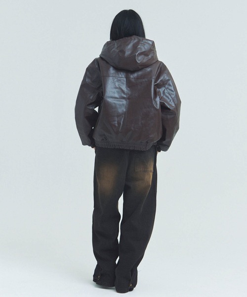 JACKROSE（ジャックローズ）の「JE-ビンテージPU　A-2タイプ パーカー（その他アウター・メンズ・ブラック/ブラウン・M/L）」の5枚目の写真