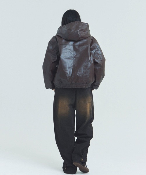 JACKROSE（ジャックローズ）の「JE-ビンテージPU　A-2タイプ パーカー（その他アウター・メンズ・ブラック/ブラウン・M/L）」の4枚目の写真