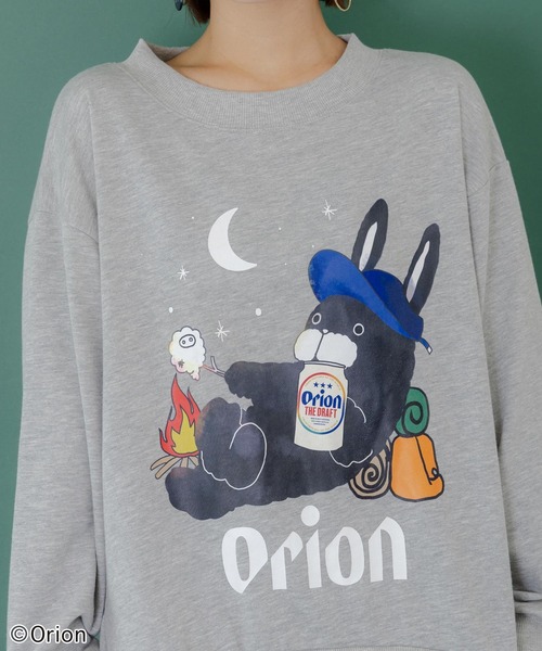 ScoLar（スカラー）の「153708：orion×ScoLar　星降る森のオリオンビールタイム柄PO（Tシャツ/カットソー・レディース・チャコールグレー/杢グレー・M/L）」の7枚目の写真