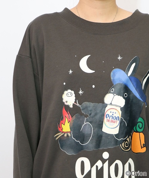 ScoLar（スカラー）の「153708：orion×ScoLar　星降る森のオリオンビールタイム柄PO（Tシャツ/カットソー・レディース・チャコールグレー/杢グレー・M/L）」の19枚目の写真