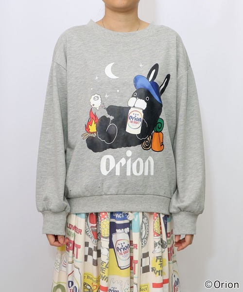 ScoLar（スカラー）の「153708：orion×ScoLar　星降る森のオリオンビールタイム柄PO（Tシャツ/カットソー・レディース・チャコールグレー/杢グレー・M/L）」の14枚目の写真