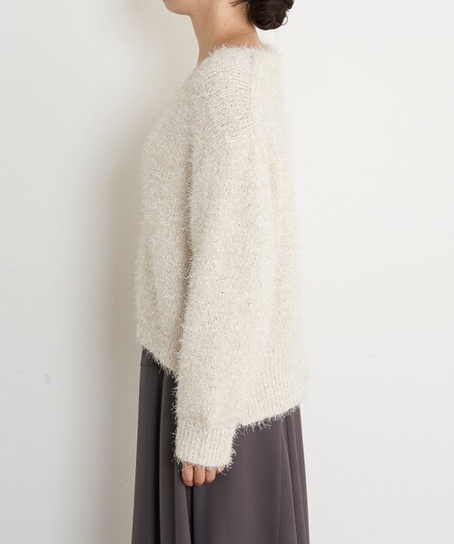 Jena espace merveilleux（ジェナ　エスパスメルヴェイユ）の「【キラッとふんわり】フィルムヤーンニット（ニット/セーター・レディース・ライトグレー/ネイビー/アイボリー・FREE）」の13枚目の写真