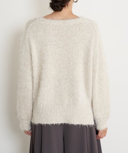 Jena espace merveilleux（ジェナ　エスパスメルヴェイユ）の「【キラッとふんわり】フィルムヤーンニット（ニット/セーター・レディース・ライトグレー/ネイビー/アイボリー・FREE）」の14枚目の写真