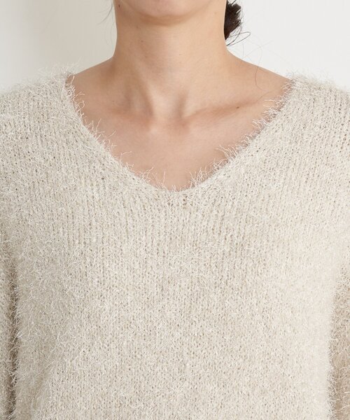 Jena espace merveilleux（ジェナ　エスパスメルヴェイユ）の「【キラッとふんわり】フィルムヤーンニット（ニット/セーター・レディース・ライトグレー/ネイビー/アイボリー・FREE）」の15枚目の写真