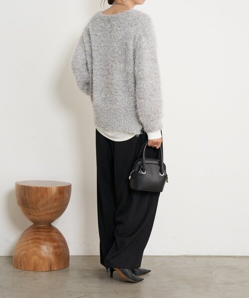 Jena espace merveilleux（ジェナ　エスパスメルヴェイユ）の「【キラッとふんわり】フィルムヤーンニット（ニット/セーター・レディース・ライトグレー/ネイビー/アイボリー・FREE）」の20枚目の写真