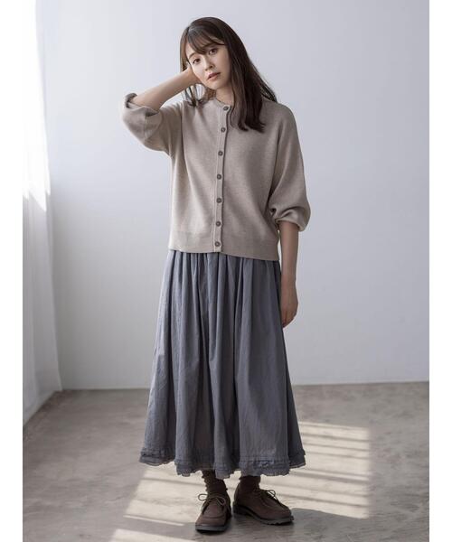Samansa Mos2(サマンサ モスモス)の「【ゆべし×Samansa Mos2】裾フリルギャザースカート(スカート・レディース・ブラック/グレー/ベージュ/キャメル・F)」の3枚目の写真