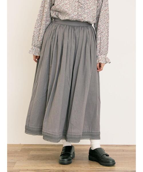 セール】【ゆべし×Samansa Mos2】裾フリルギャザースカート（スカート