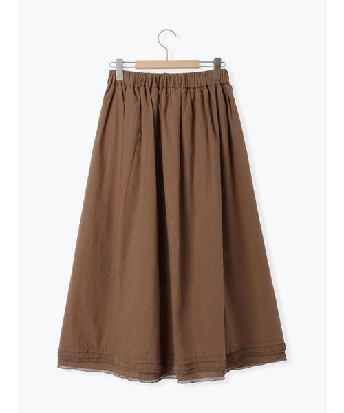 【ゆべし×Samansa Mos2】裾フリルギャザースカート　サマンサモスモス セール】 【ゆべし×Samansa Mos2】裾フリルギャザースカート（グレー