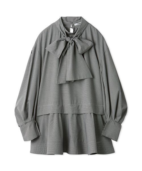 SNIDEL（スナイデル）の「Sustainableバリエボリュームチュニックブラウス（シャツ/ブラウス・レディース・オフホワイト/マルチ/ストライプ・F）」の3枚目の写真