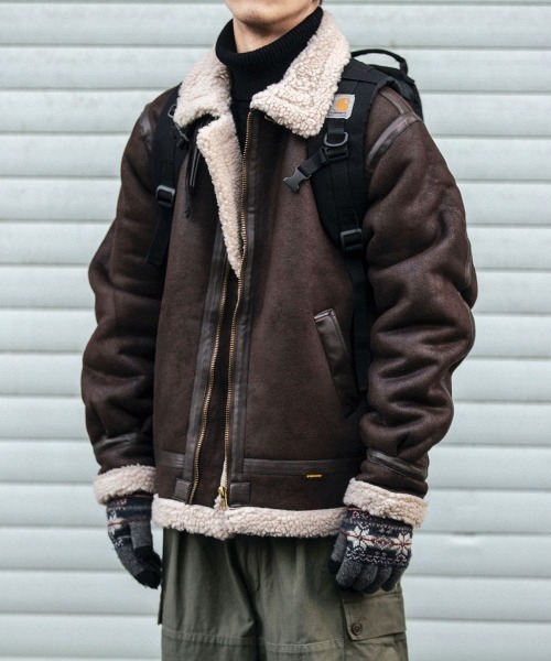 セール】グラマン B-3 ボア ムートン ジャケット（ムートンコート