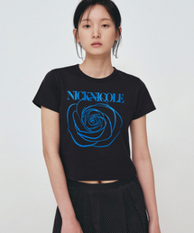 ROSE SIGNATURE CROP TOP_BLACK BLUE