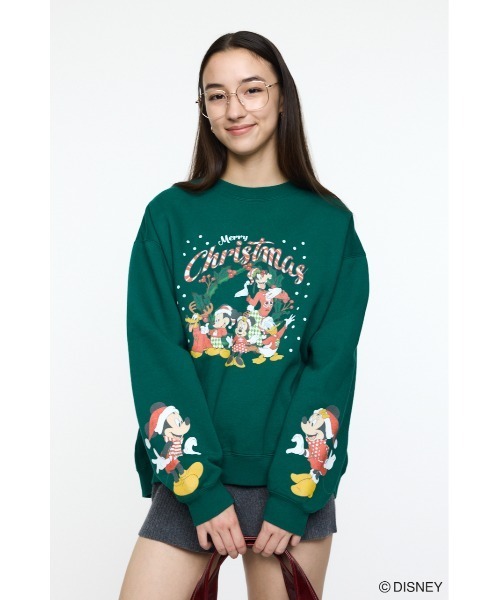 Disney SERIES CREATED by MUS(ディズニーシリーズクリエイテッドバイエムユーエス)の「MD X’MAS プルオーバー / MICKEY(スウェット・レディース・オフホワイト/グリーン/レッド・FREE)」の3枚目の写真
