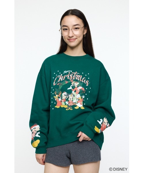 Disney SERIES CREATED by MUS(ディズニーシリーズクリエイテッドバイエムユーエス)の「MD X’MAS プルオーバー / MICKEY(スウェット・レディース・オフホワイト/グリーン/レッド・FREE)」の5枚目の写真