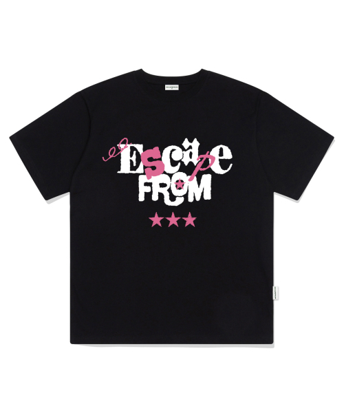 ESCAPEFROM（エスケープフロム）の「クレヨンタイポロゴプリントオーバーサイズ半袖Tシャツ[2色]（Tシャツ/カットソー・レディース・ブラック/ホワイト・SMALL/MEDIUM/LARGE）」の4枚目の写真
