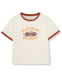 GUBIN（グビン）の「[シーズンオフ] (w)9229 オーバープリンティングリンガーTシャツ（Tシャツ/カットソー）」