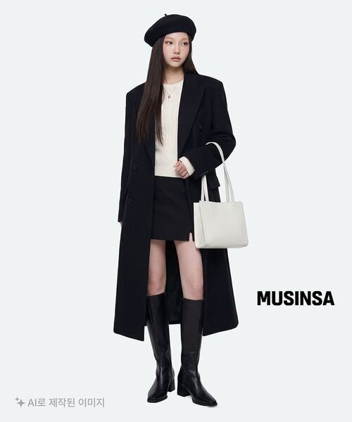 MUSINSA STANDARD WOMAN（ムシンサスタンダードウーマン）の「ウィメンズウールブレンドオーバーショルダーダブルコート[ブラック]（チェスターコート・レディース・その他・LARGE/X-SMALL/SMALL/MEDIUM）」の11枚目の写真