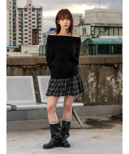 THE GREEN LAB（ザグリーンラボ）の「オフショルダー ブークルニット [メランジグレー]（ニット/セーター・レディース・その他・FREE）」の21枚目の写真