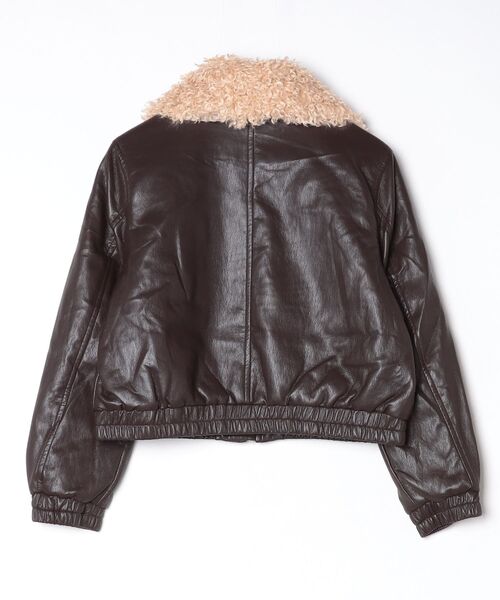 y2k CHARMCULT カーリーファーレザーライダースジャケット サイズ0 A'GEM/9 × .kom 『.kom/ドットケーオーエム』【Y2K】ボア襟フェイク