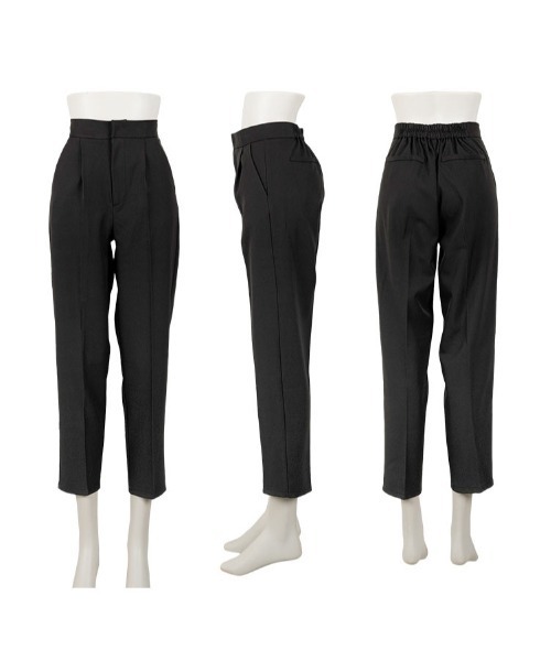 KOBE LETTUCE（コウベレタス）の「[ 撥水・防汚 ] シワになりにくいテーパードパンツ（スラックス・レディース・アイボリー/ブラック・M/S/PM/PS）」の12枚目の写真