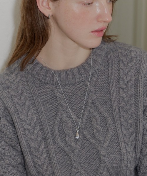 GIUNON（ジウノン）の「crystal drop long necklace / クリスタルドロップネックレス（ネックレス・レディース・シルバー・FREE）」の12枚目の写真