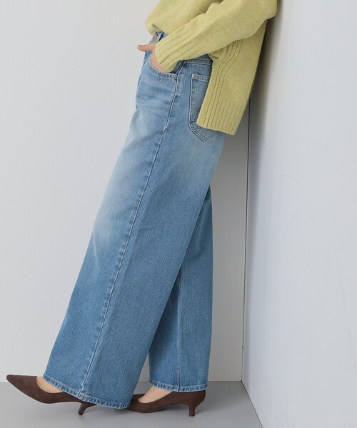 THE SHOP TK （ザ ショップ ティーケー ）の「【Lee】デニムワイドパンツ（デニムパンツ・レディース・サックスブルー/ネイビー・12/13）」の3枚目の写真