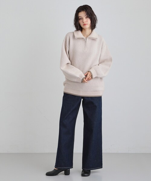 THE SHOP TK （ザ ショップ ティーケー ）の「【Lee】デニムワイドパンツ（デニムパンツ・レディース・サックスブルー/ネイビー・12/13）」の8枚目の写真